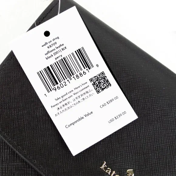 Kate Spade Black Perry Wallet on String - Picture 11 of 12